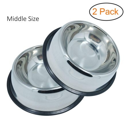 Stainless Steel Dog Bowl For Small/Medium/Large Pets (set of 2